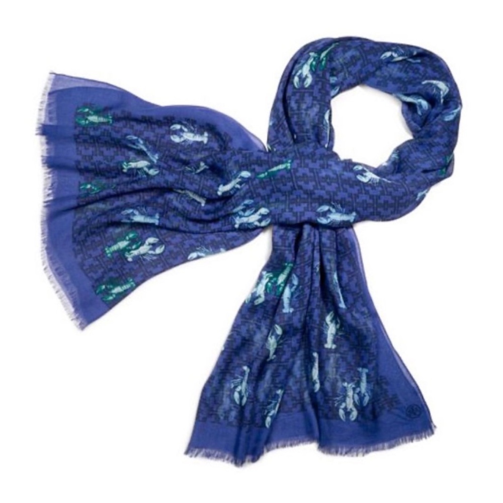 Blue Patterned Scarf